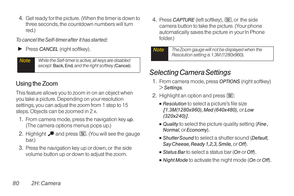 Selecting camera settings | LG RUMOR LG260 User Manual | Page 92 / 160