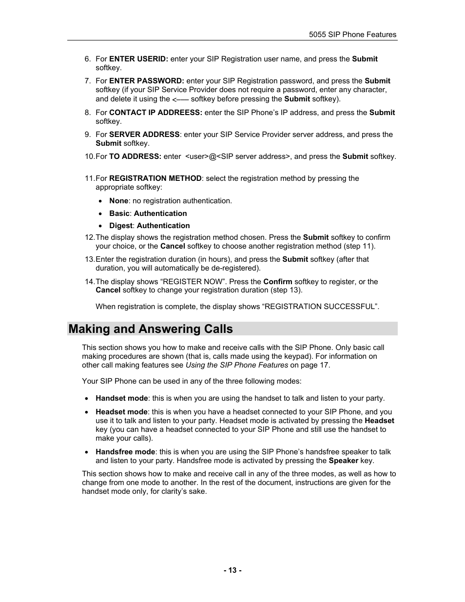 Making and answering calls, Making and answering calls : info | Mitel 5055 User Manual | Page 19 / 97