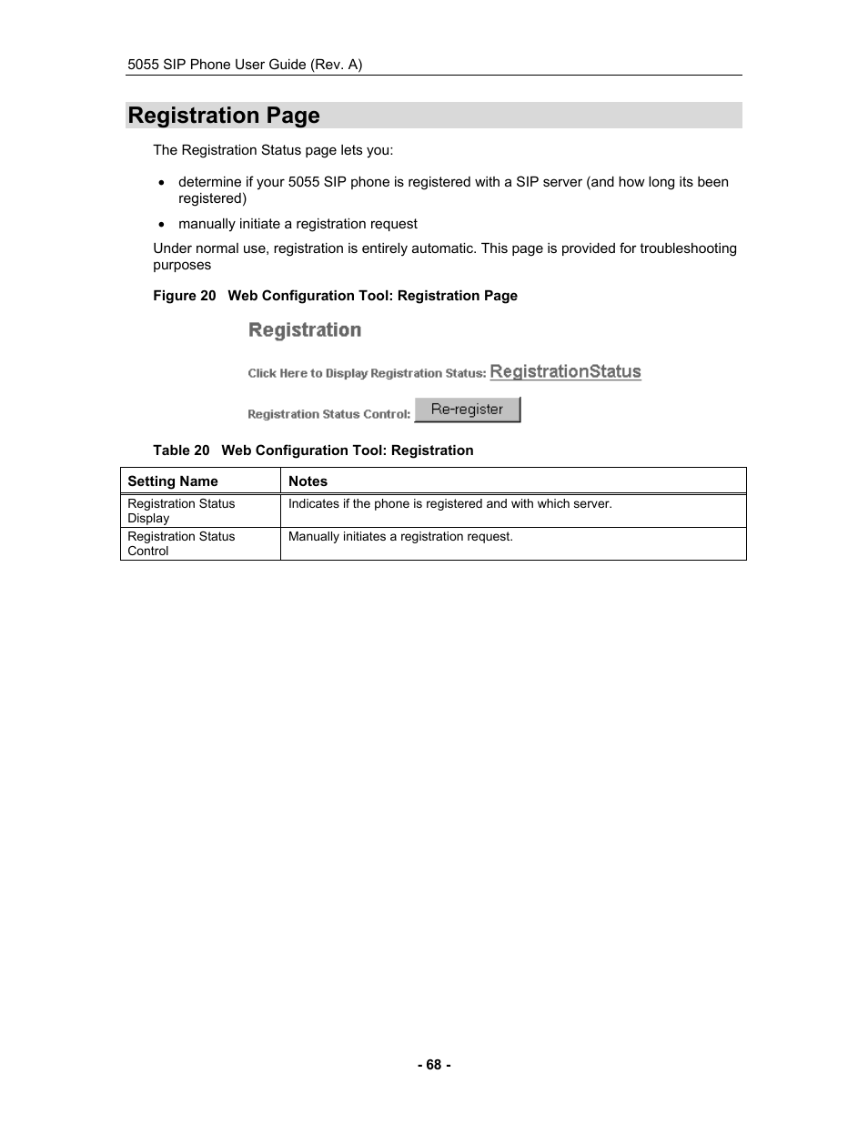 Registration page | Mitel 5055 User Manual | Page 74 / 97