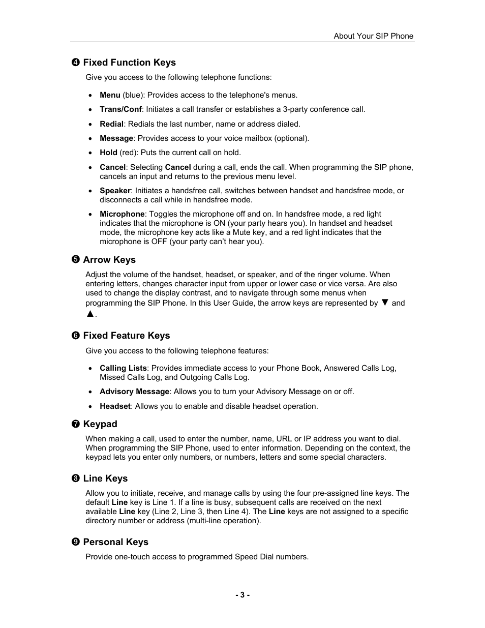 Fixed function keys, Arrow keys, Fixed feature keys | Keypad, Line keys, Personal keys | Mitel 5055 User Manual | Page 9 / 97