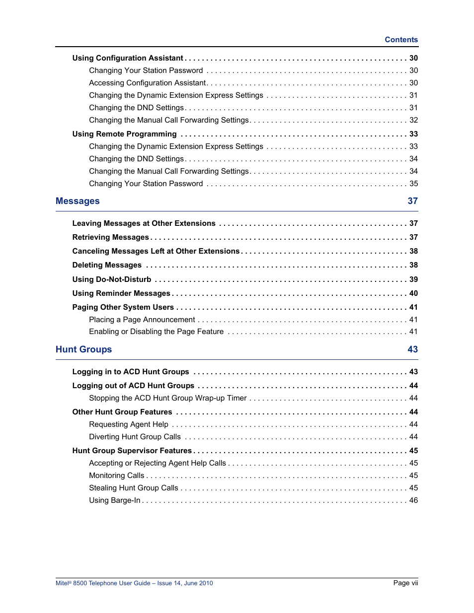 Mitel 8500 User Manual | Page 11 / 66