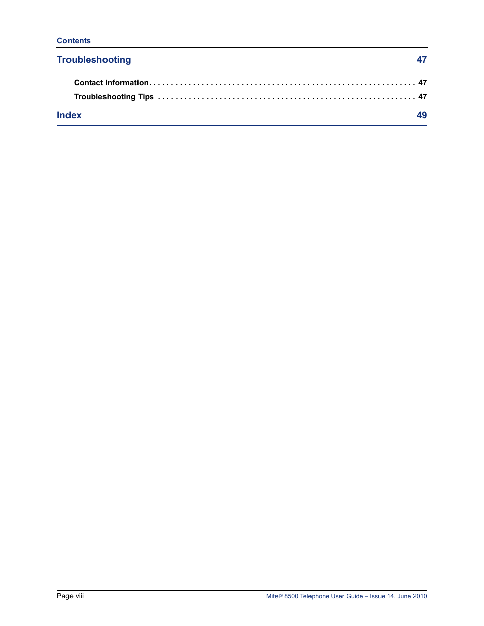 Mitel 8500 User Manual | Page 12 / 66