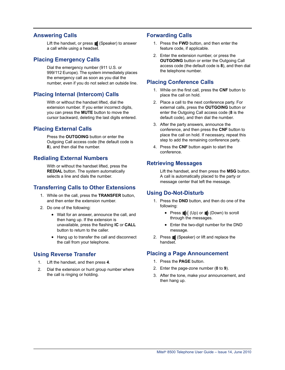 Mitel 8500 User Manual | Page 4 / 66
