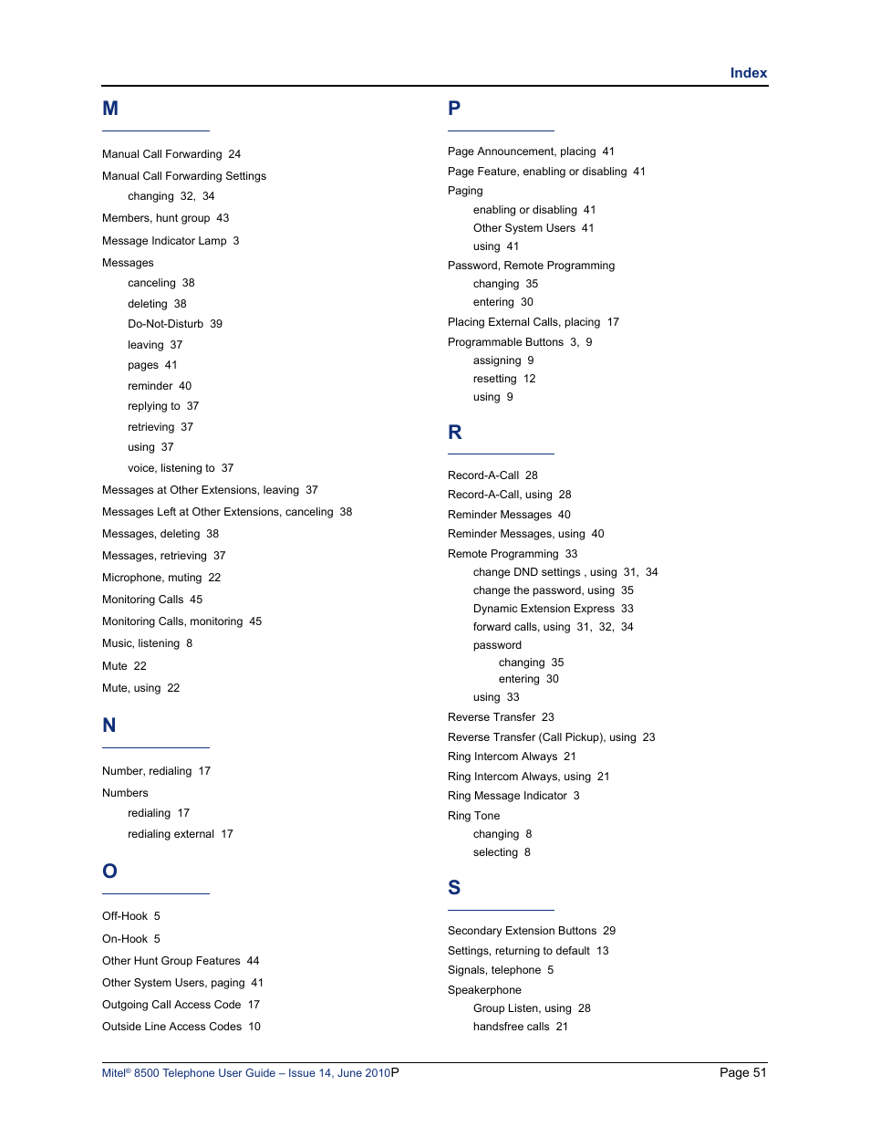 Mitel 8500 User Manual | Page 63 / 66