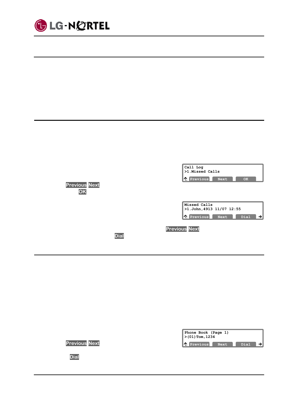 Advanced services and the ip8820 phone lcd menu, Using the call logs menu, Using the phone book menu | Ip8820 nortel ip phone user guide | Mitel IP8820 User Manual | Page 15 / 27