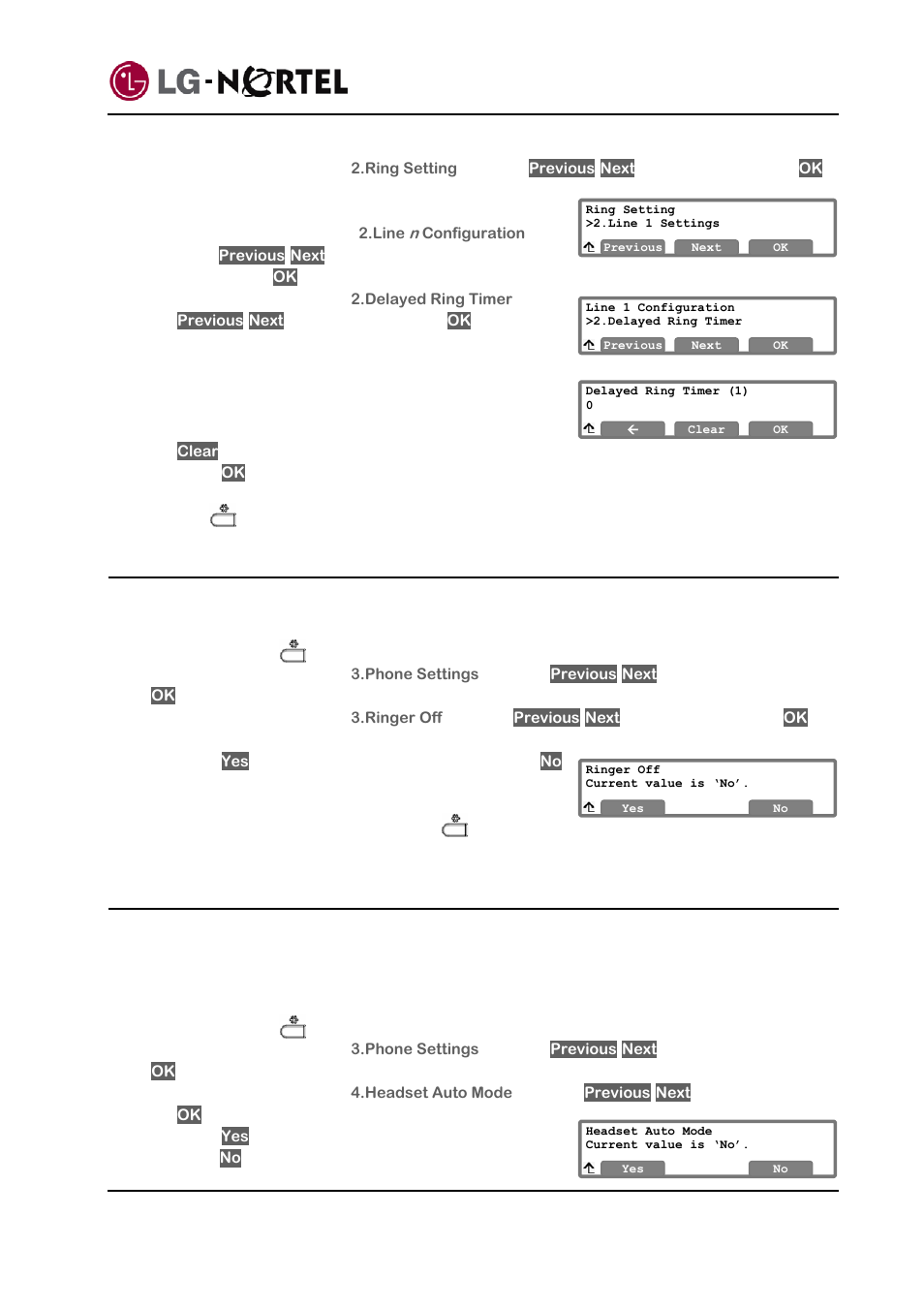 Ringer off, Enabling automatic headset operation, Ip8820 nortel ip phone user guide | Mitel IP8820 User Manual | Page 20 / 27