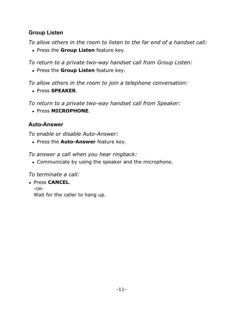 Group listen, Auto-answer | Mitel 4150 User Manual | Page 16 / 41