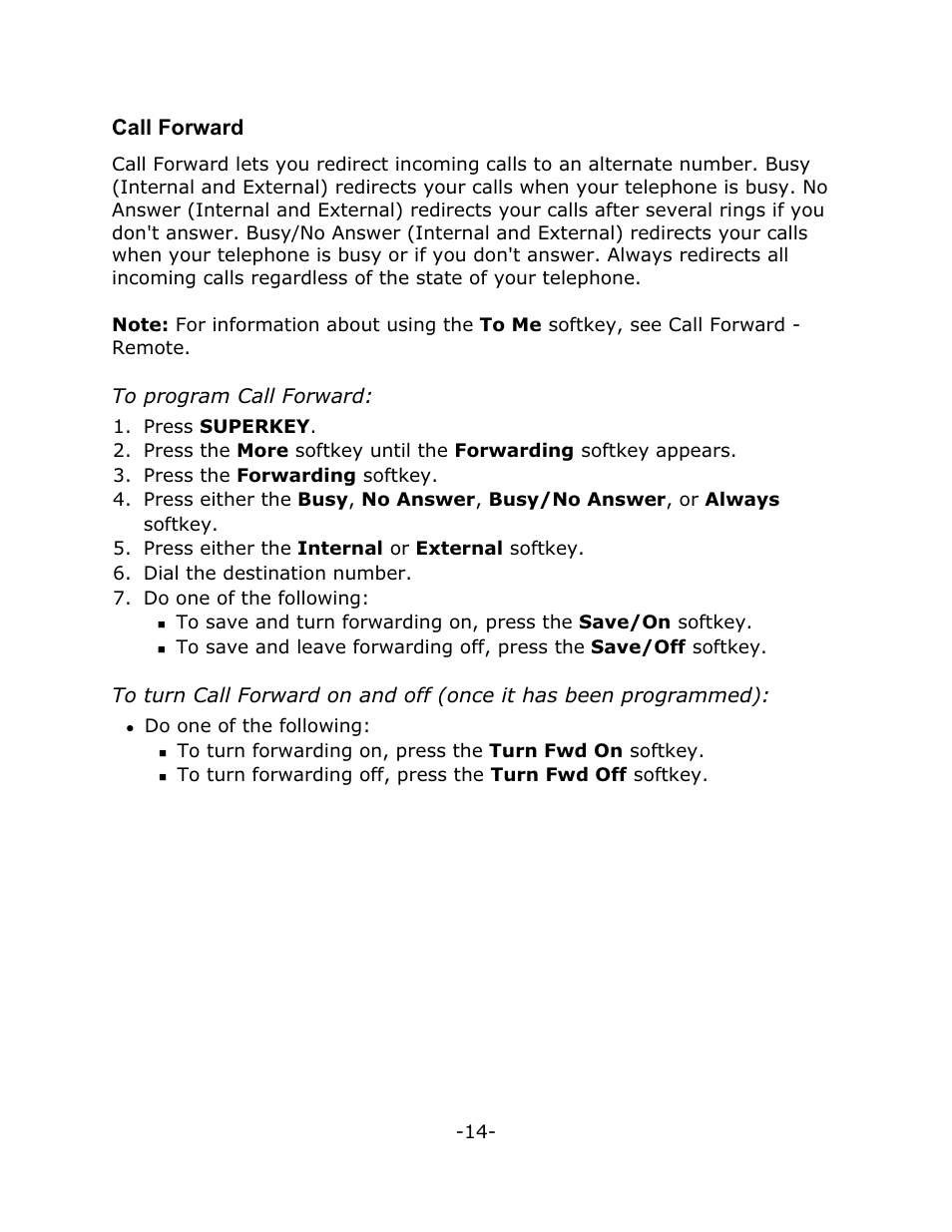 Call forward | Mitel 4150 User Manual | Page 19 / 41