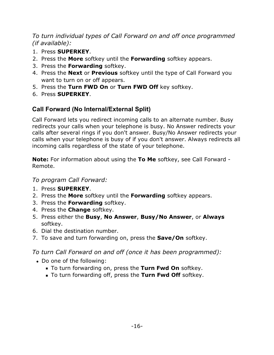 Call forward (no internal/external split) | Mitel 4150 User Manual | Page 21 / 41