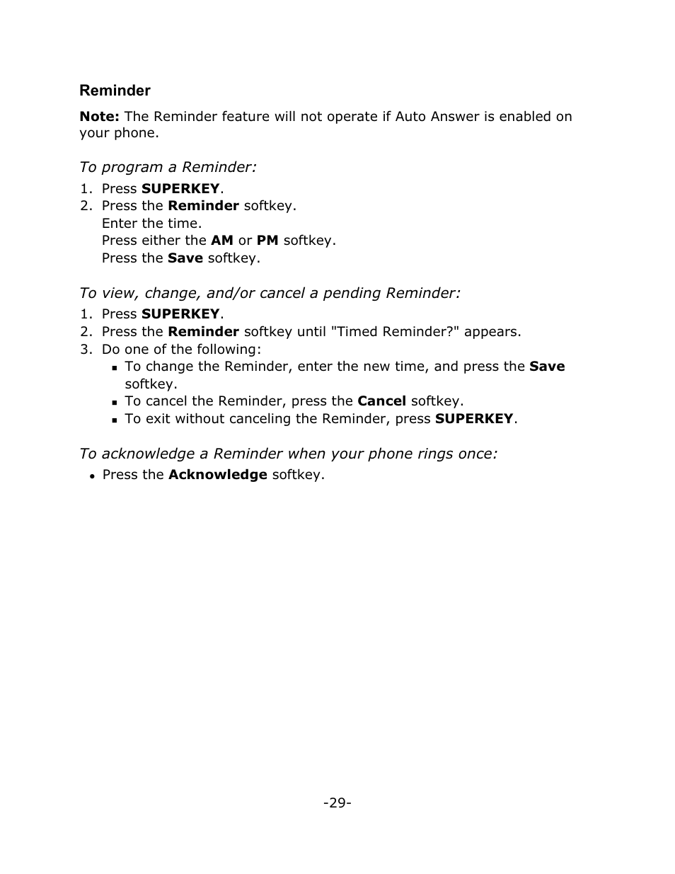 Reminder | Mitel 4150 User Manual | Page 34 / 41