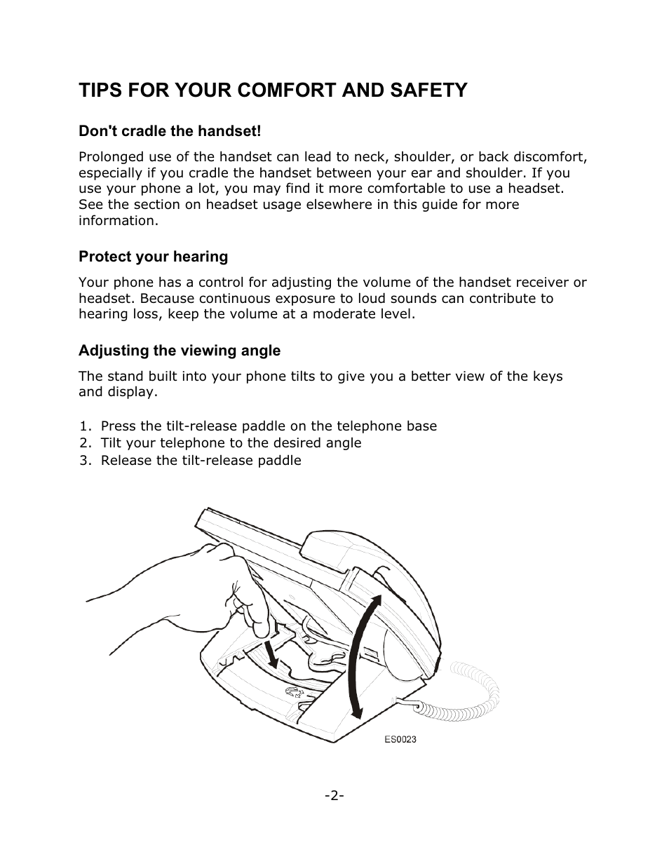 Tips for your comfort and safety | Mitel 4150 User Manual | Page 7 / 41
