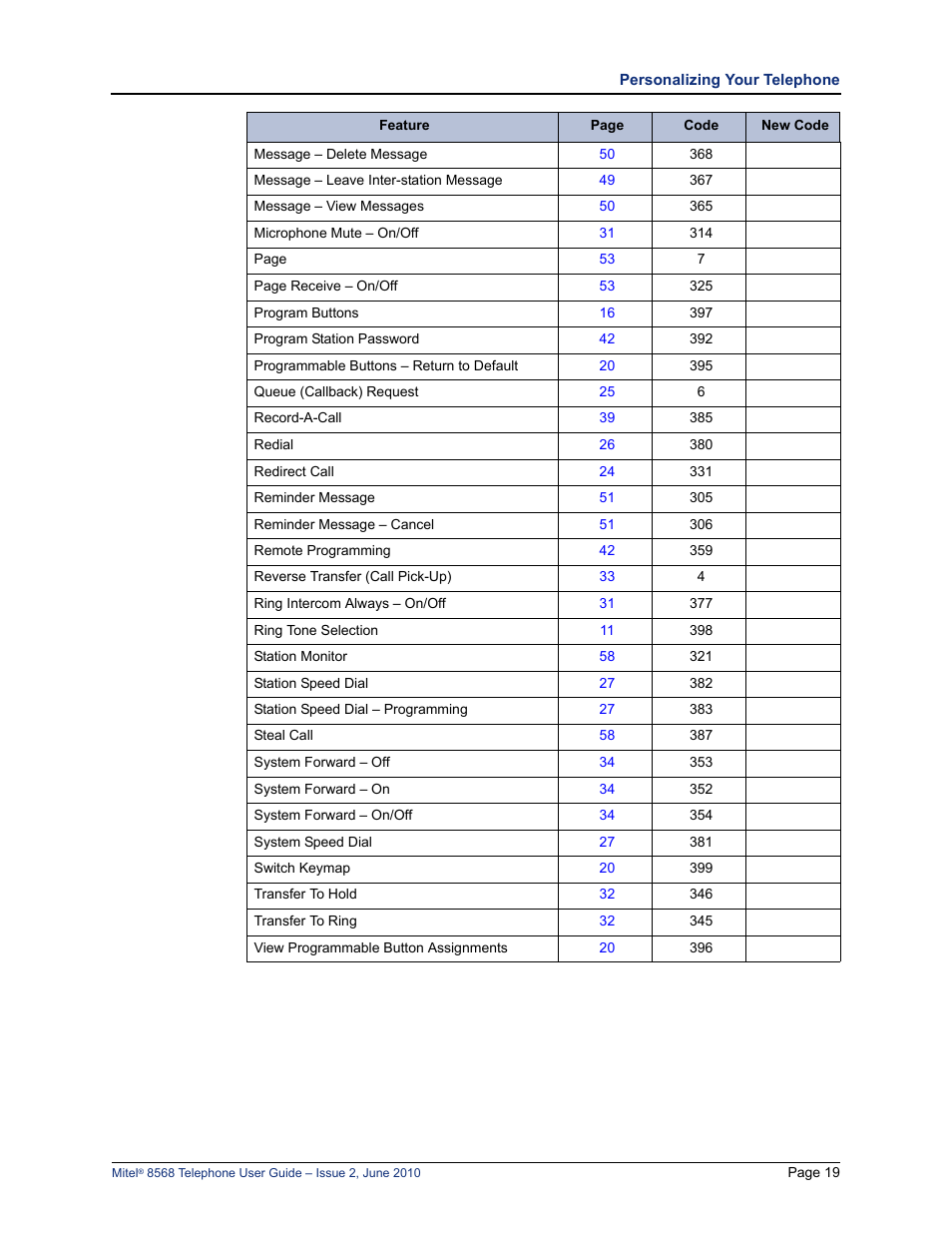 Mitel 8568 User Manual | Page 33 / 86