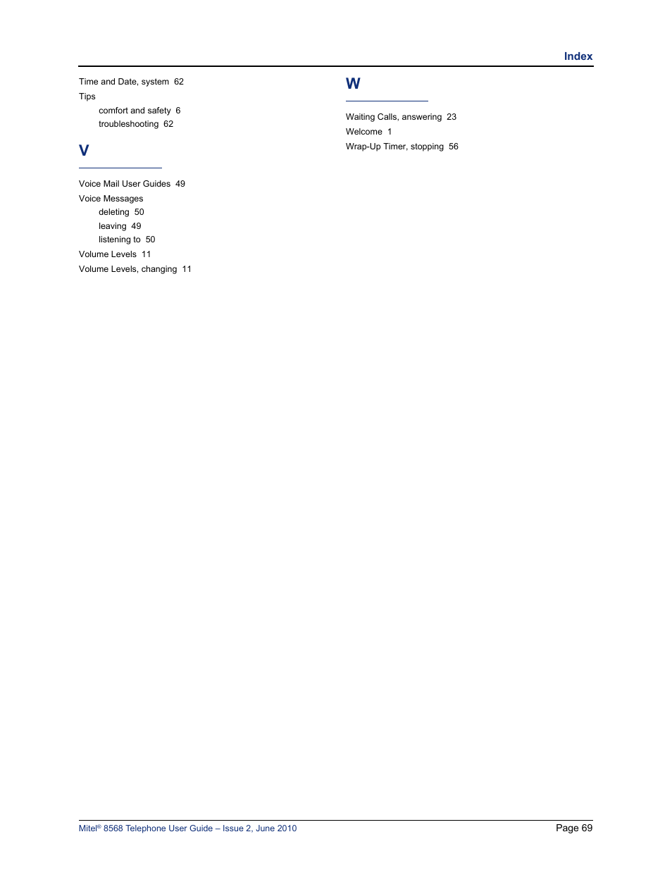 Mitel 8568 User Manual | Page 83 / 86