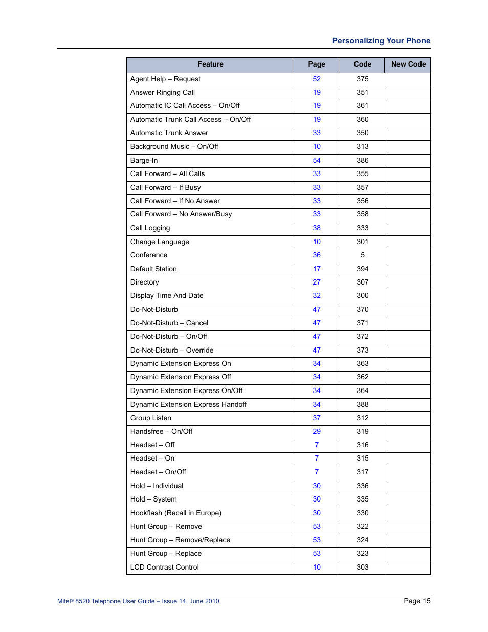 Mitel 8520 User Manual | Page 27 / 76