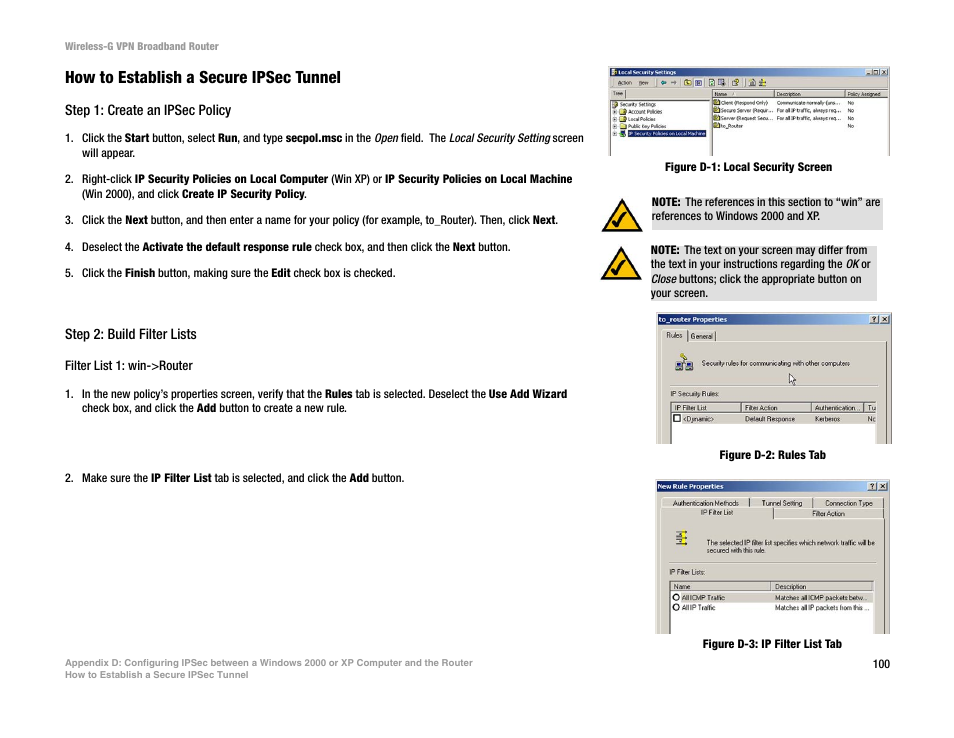 How to establish a secure ipsec tunnel | Mitel WRV54G User Manual | Page 110 / 145
