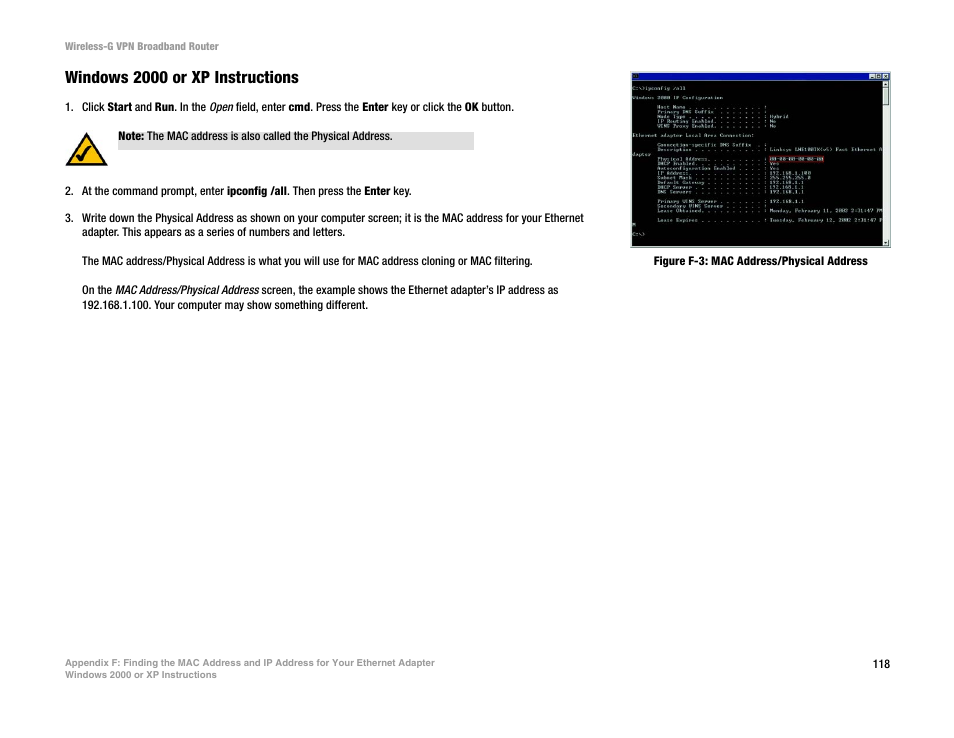 Windows 2000 or xp instructions | Mitel WRV54G User Manual | Page 128 / 145