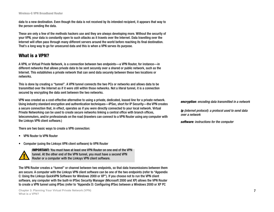 What is a vpn | Mitel WRV54G User Manual | Page 17 / 145