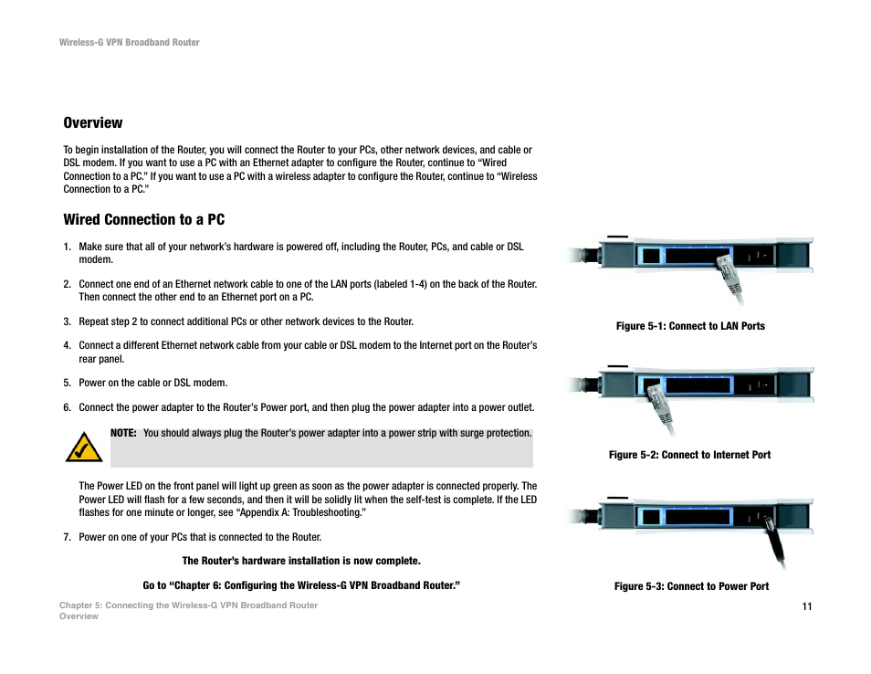 Overview, Wired connection to a pc | Mitel WRV54G User Manual | Page 21 / 145