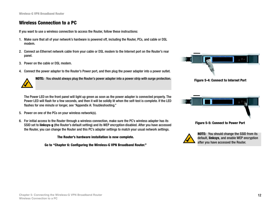 Wireless connection to a pc | Mitel WRV54G User Manual | Page 22 / 145