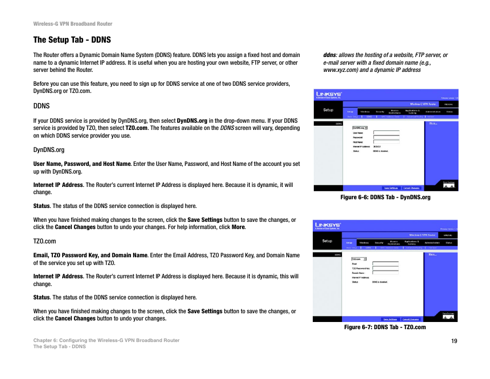 The setup tab - ddns | Mitel WRV54G User Manual | Page 29 / 145