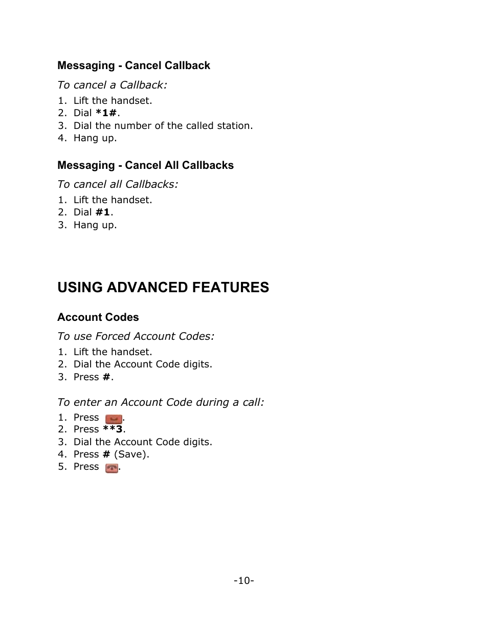 Using advanced features | Mitel T7100 User Manual | Page 14 / 20