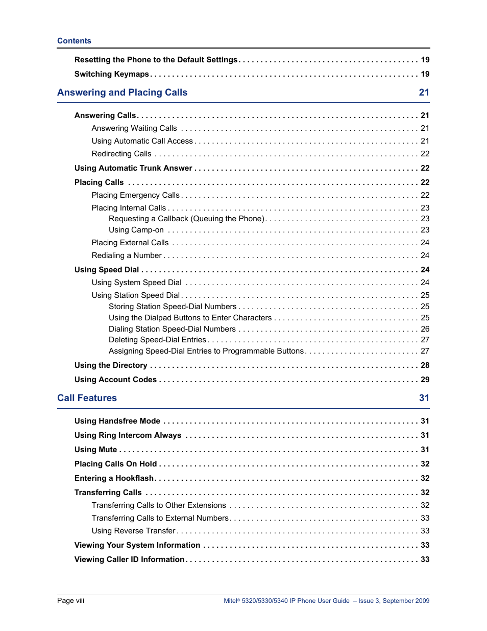 Mitel 5320 User Manual | Page 12 / 84