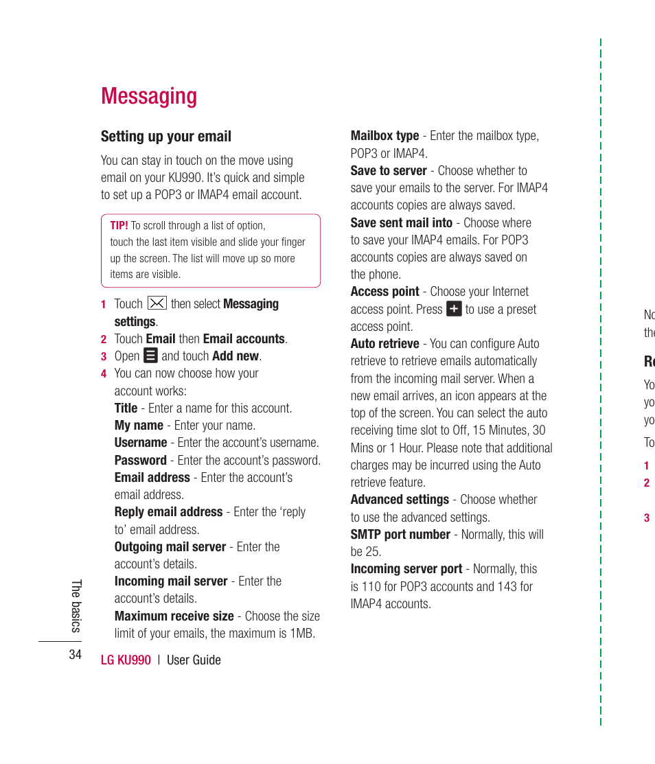 Messaging | Mitel KU990 User Manual | Page 34 / 104