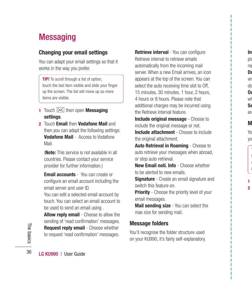 Messaging | Mitel KU990 User Manual | Page 36 / 104