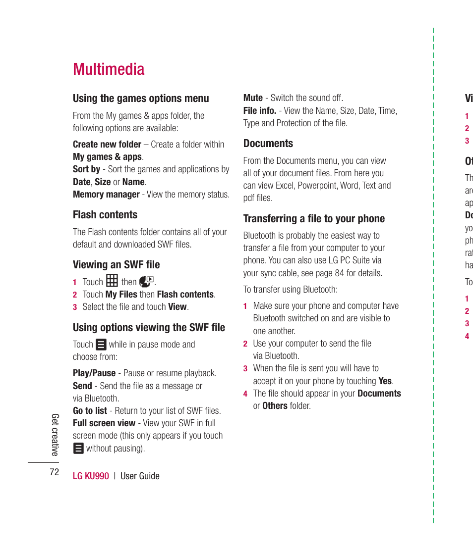 Multimedia | Mitel KU990 User Manual | Page 72 / 104