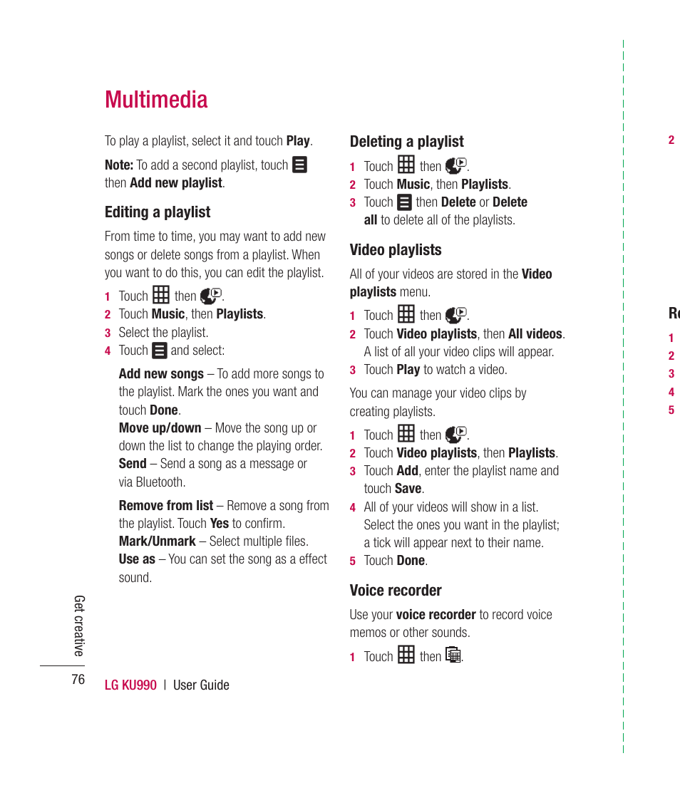Multimedia | Mitel KU990 User Manual | Page 76 / 104