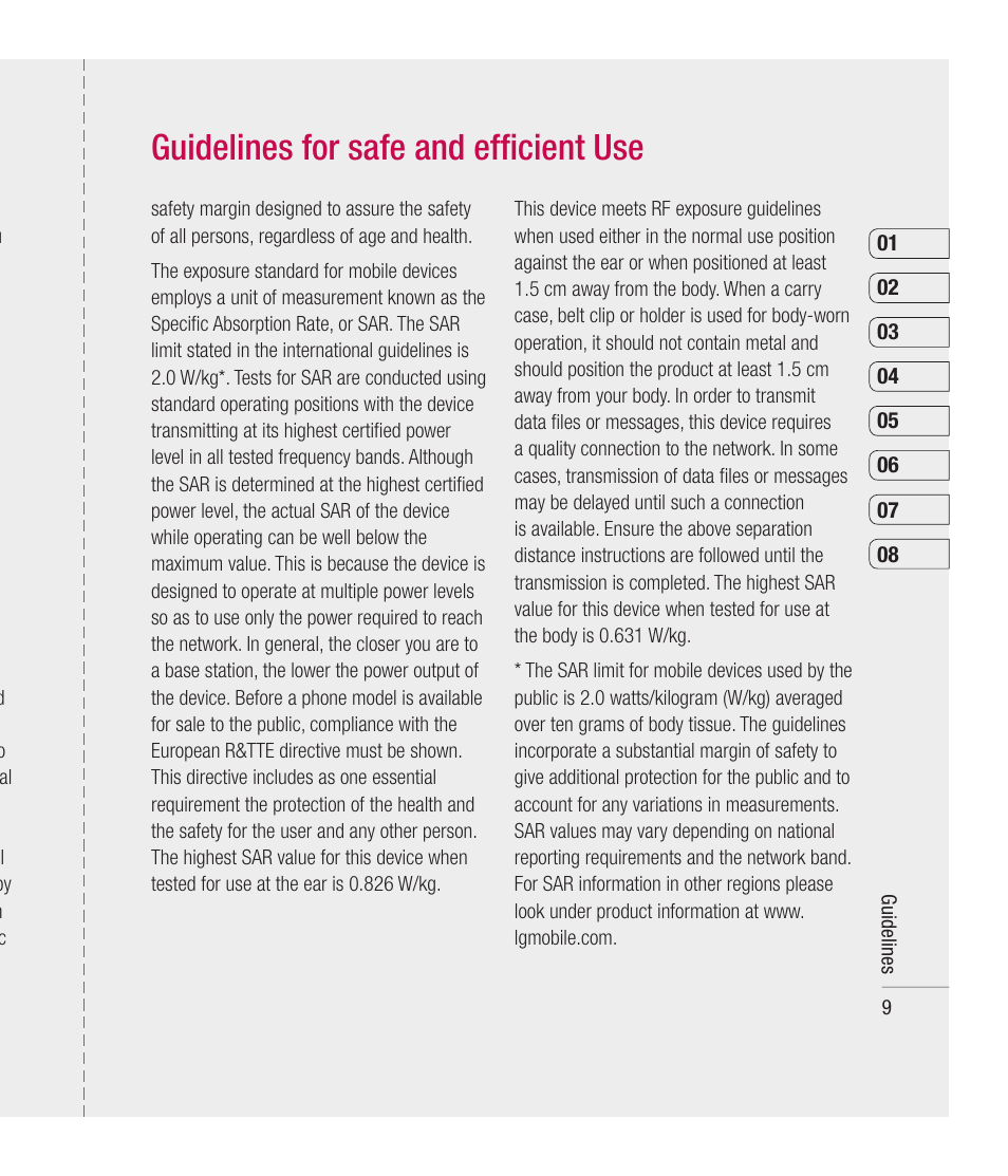 Guidelines for safe and efﬁ cient use | Mitel KU990 User Manual | Page 9 / 104
