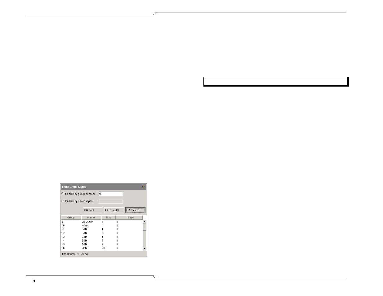 Trunk group status display | Mitel 5550 IP Console User Manual | Page 54 / 84