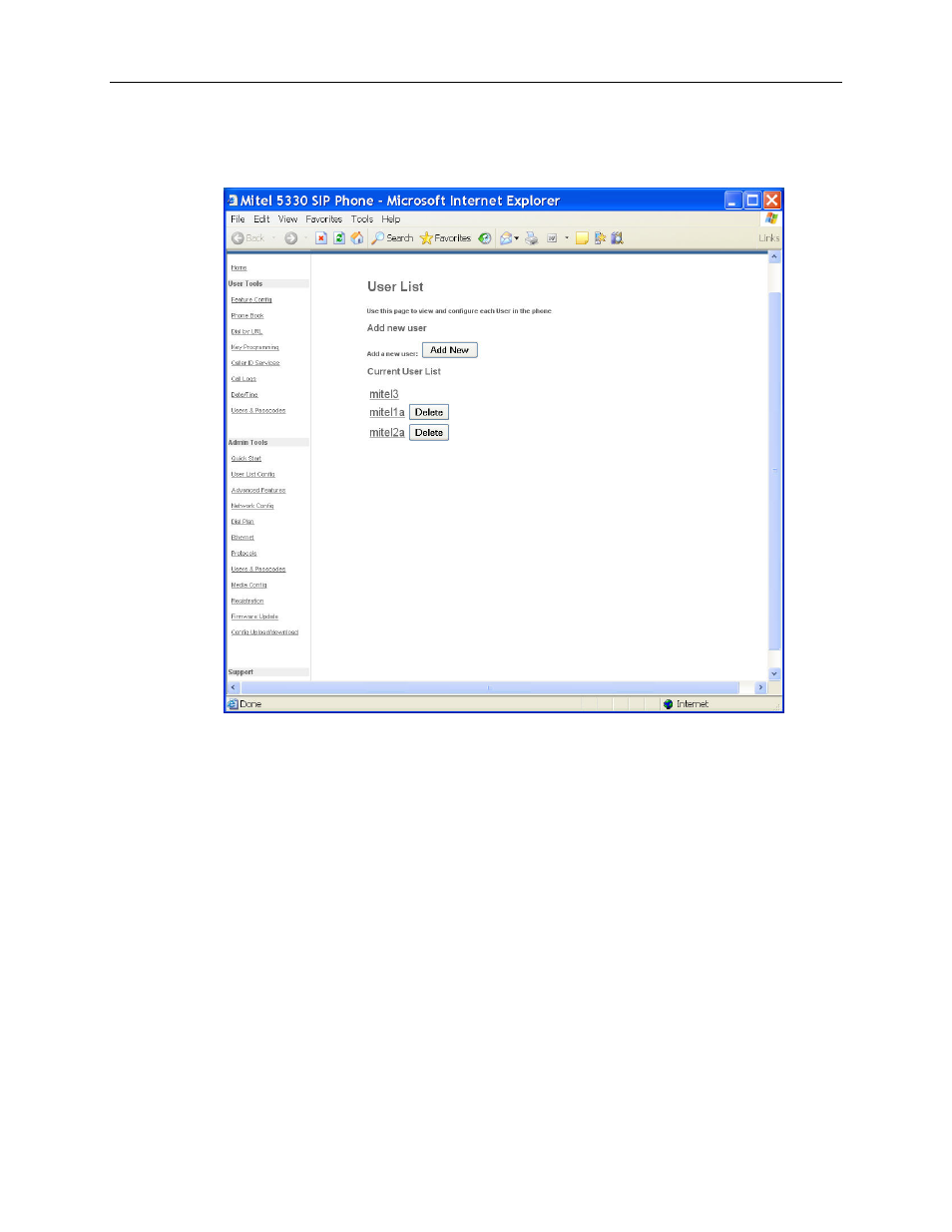 Mitel SIP USER AND ADMINISTRATOR GUIDE 5320 User Manual | Page 38 / 58