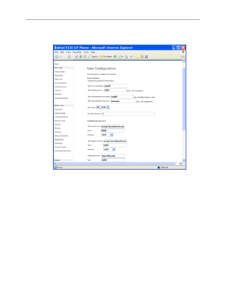 Mitel SIP USER AND ADMINISTRATOR GUIDE 5320 User Manual | Page 39 / 58