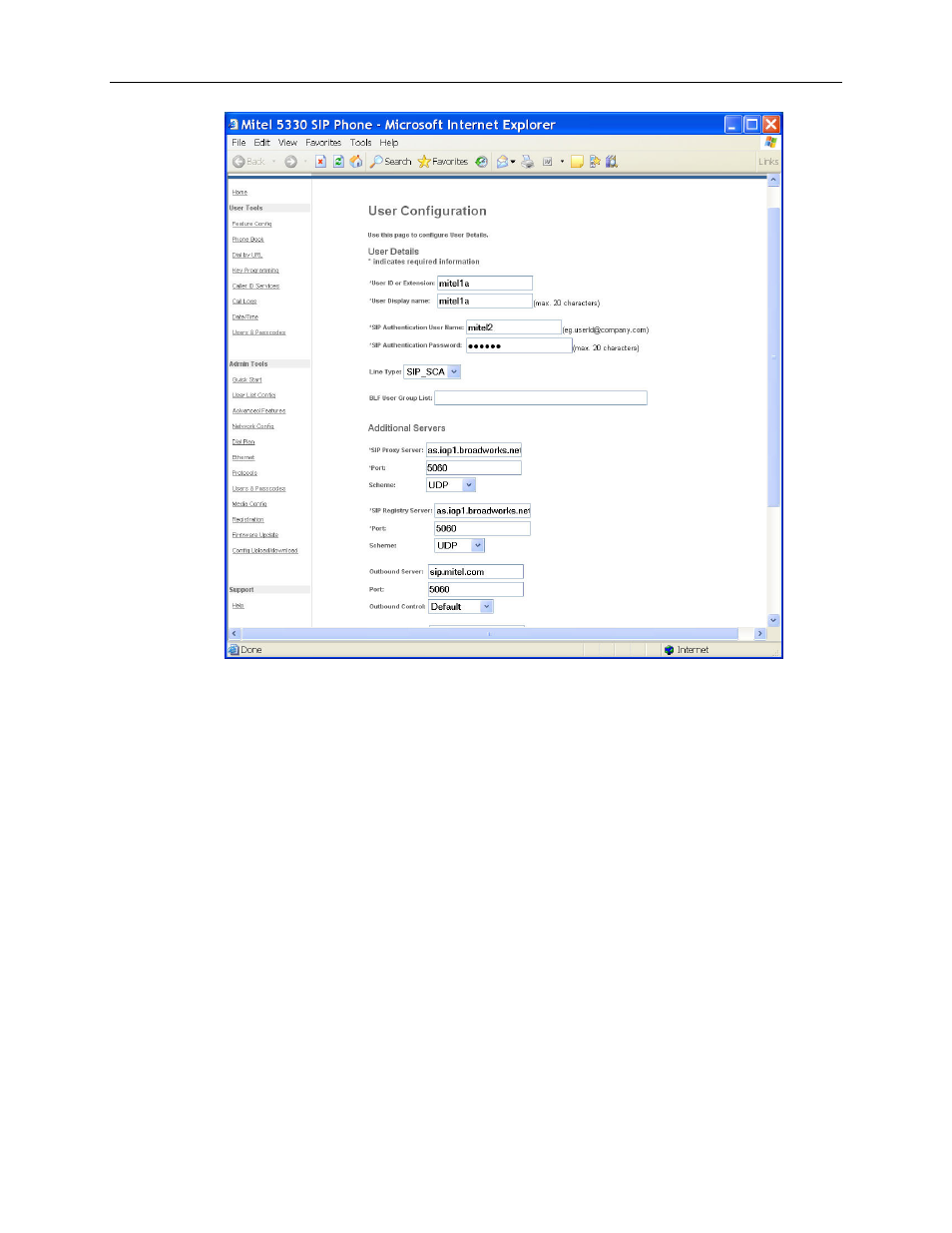Mitel SIP USER AND ADMINISTRATOR GUIDE 5320 User Manual | Page 40 / 58