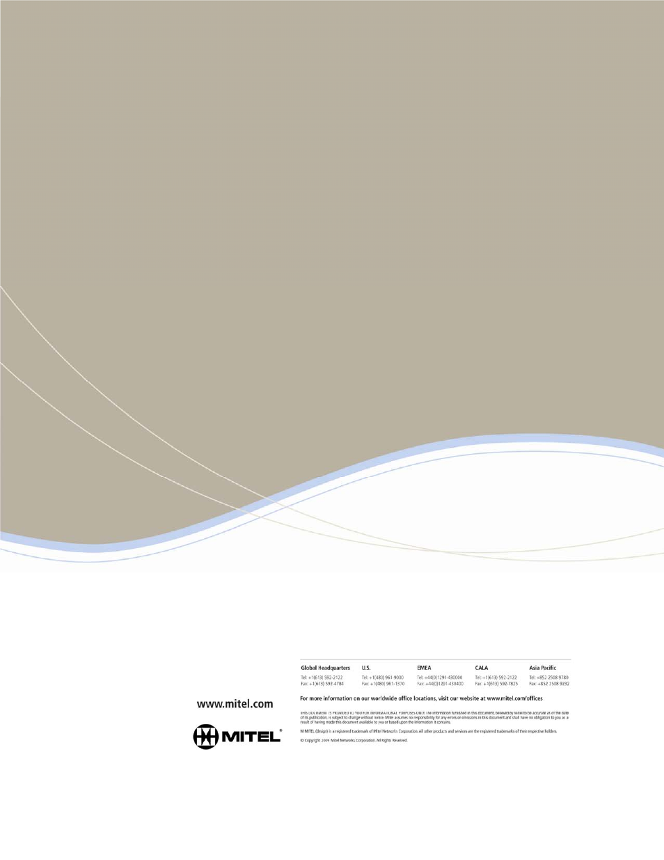 Mitel SIP USER AND ADMINISTRATOR GUIDE 5320 User Manual | Page 58 / 58