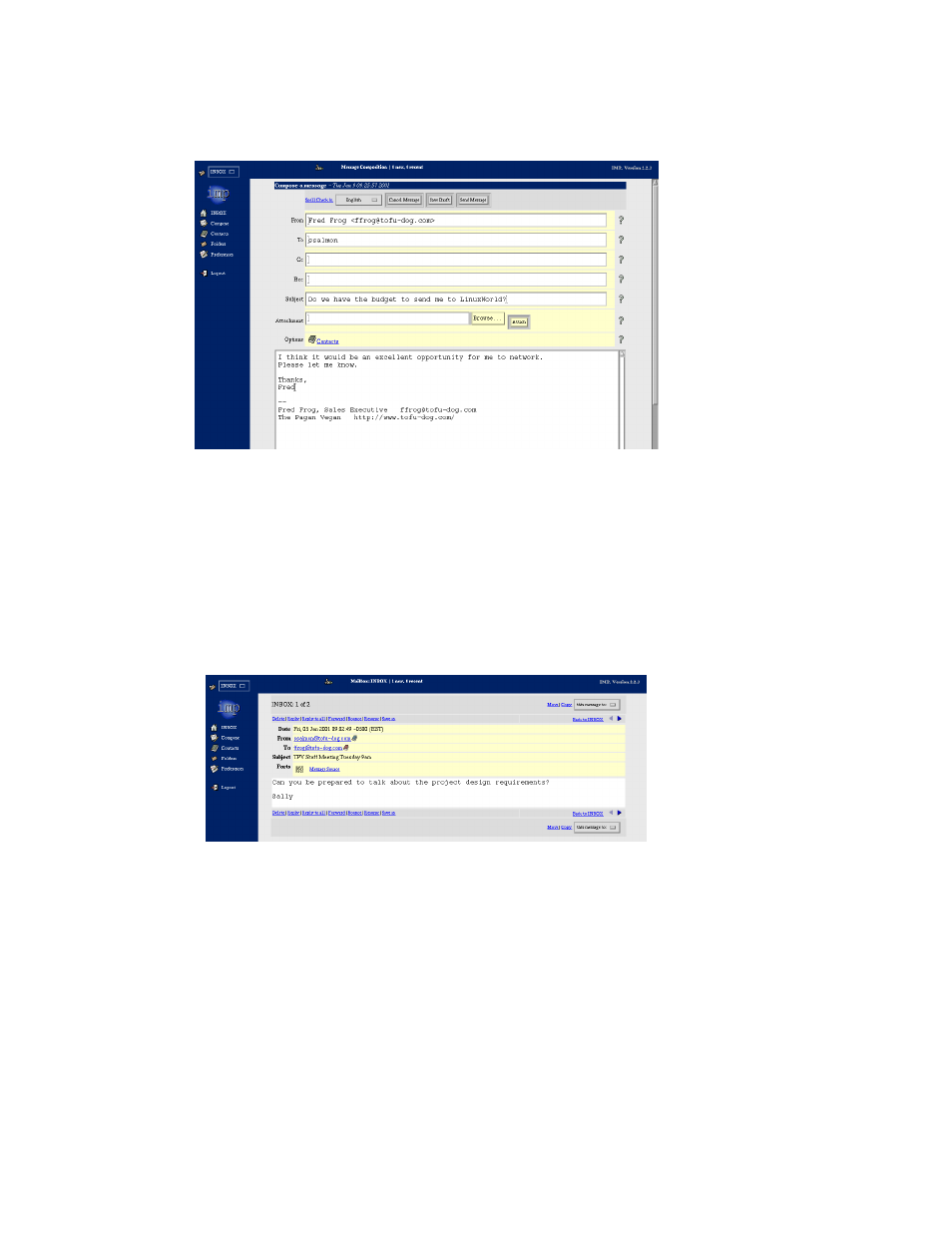 Composing messages, Reading messages | Mitel SME Server V5 with ServiceLink User Manual | Page 116 / 133