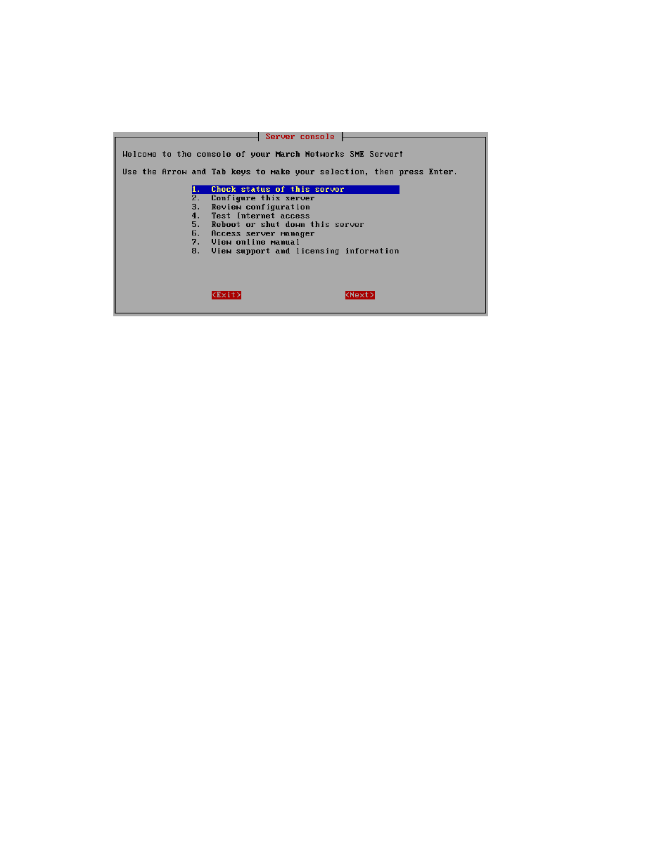 Chapter 7. the server console | Mitel SME Server V5 with ServiceLink User Manual | Page 50 / 133
