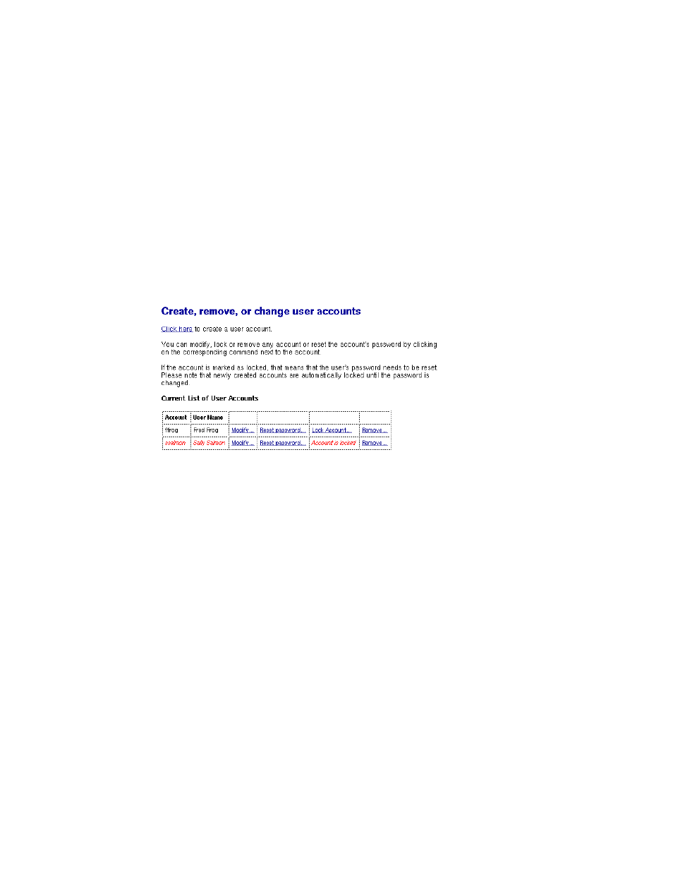 Chapter 12. collaboration, User accounts | Mitel SME Server V5 with ServiceLink User Manual | Page 80 / 133