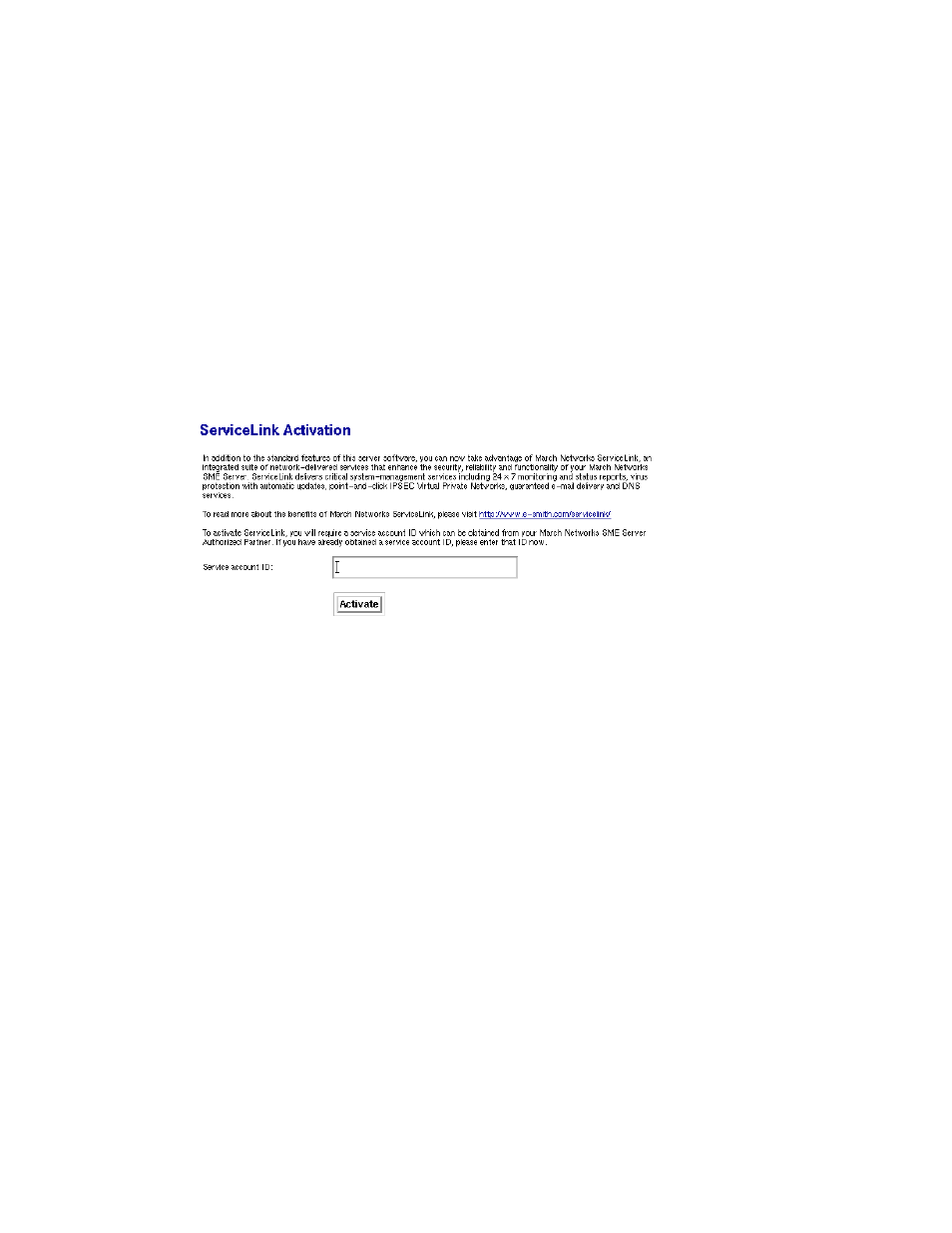 Chapter 13. servicelink, Status | Mitel SME Server V5 with ServiceLink User Manual | Page 85 / 133