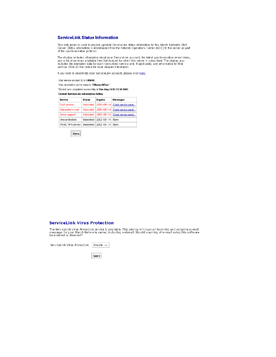 Virus protection | Mitel SME Server V5 with ServiceLink User Manual | Page 86 / 133