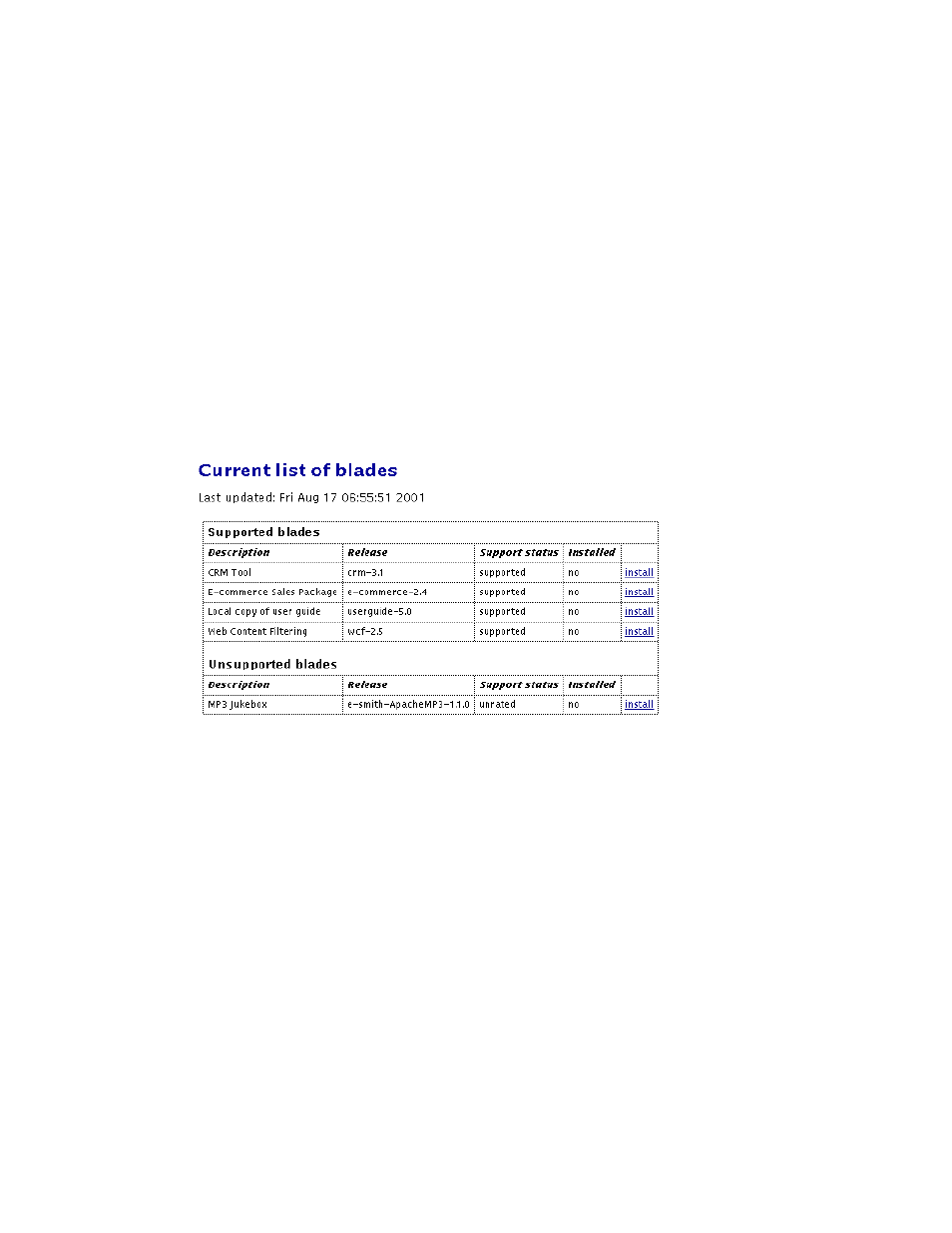 Chapter 14. administration, Blades, Backup or restore | Mitel SME Server V5 with ServiceLink User Manual | Page 90 / 133
