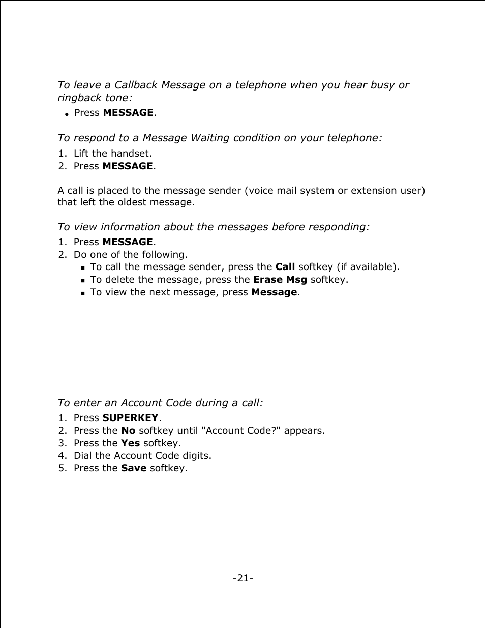 Using advanced features | Mitel 4125 SX-200 User Manual | Page 26 / 44