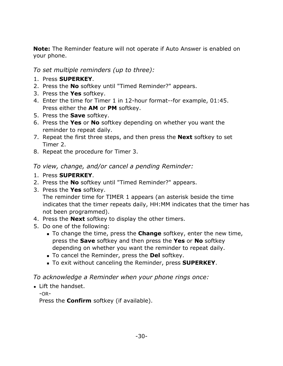 Reminder - multiple | Mitel 4125 SX-200 User Manual | Page 35 / 44