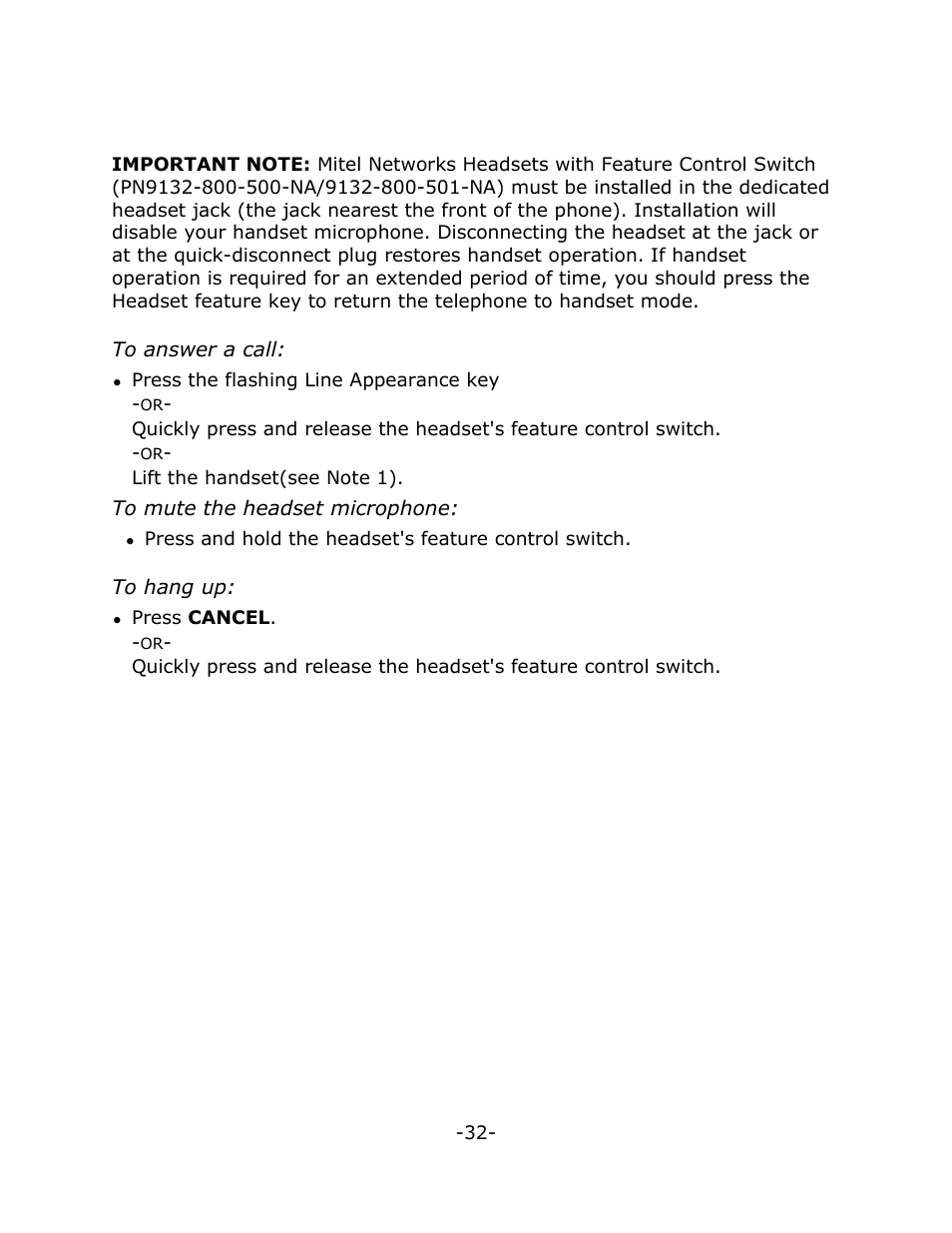 Mitel 4125 SX-200 User Manual | Page 37 / 44