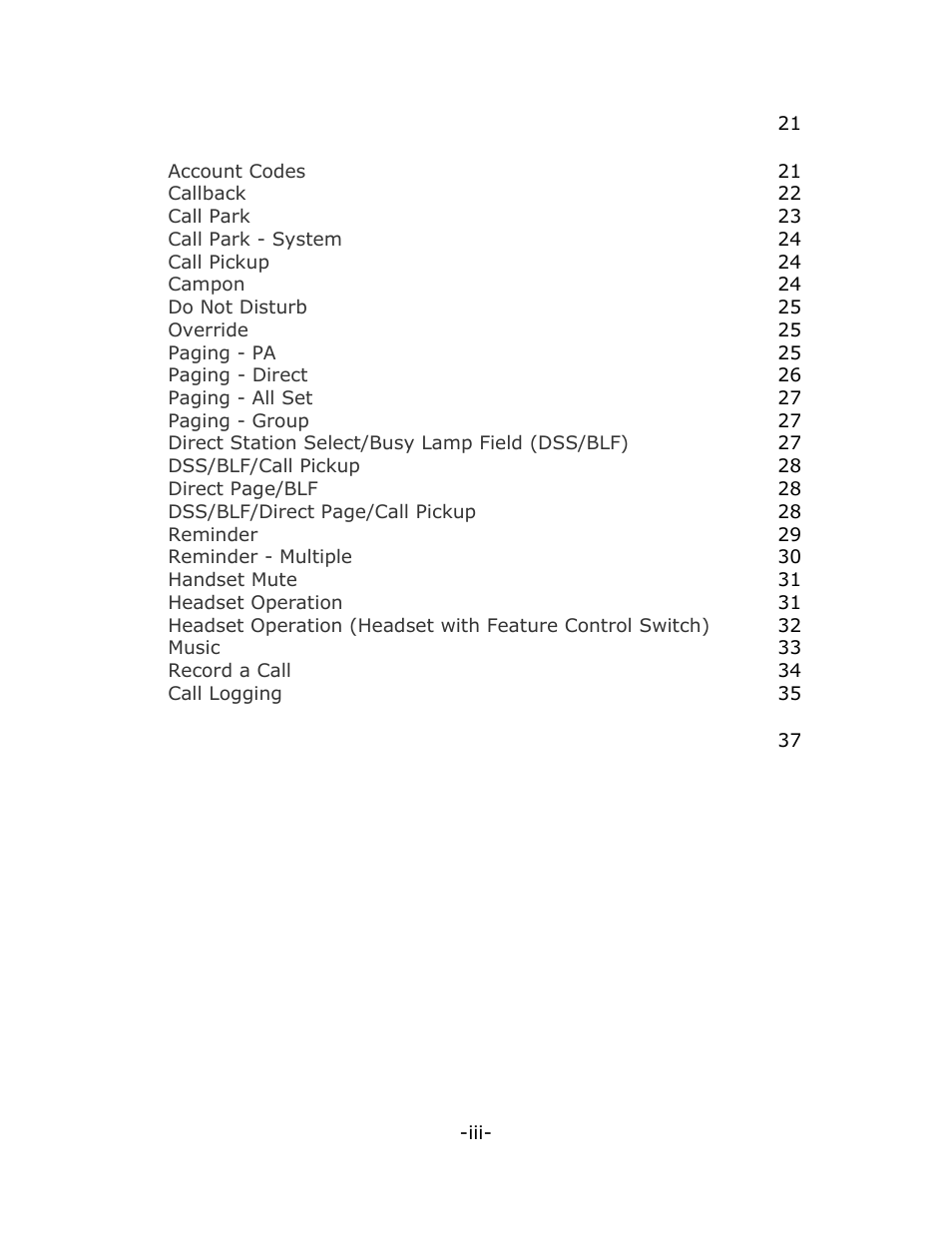 Mitel 4125 SX-200 User Manual | Page 5 / 44