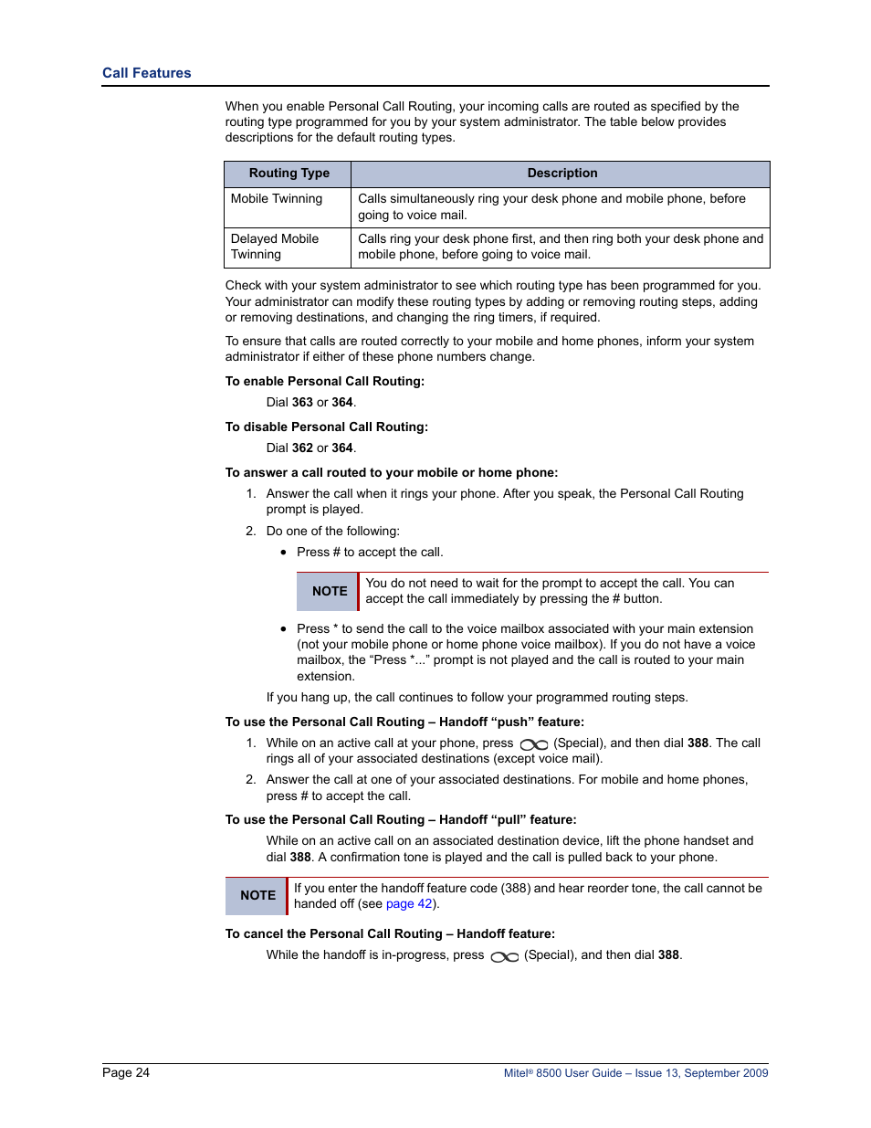 Mitel 8500 User Manual | Page 36 / 60