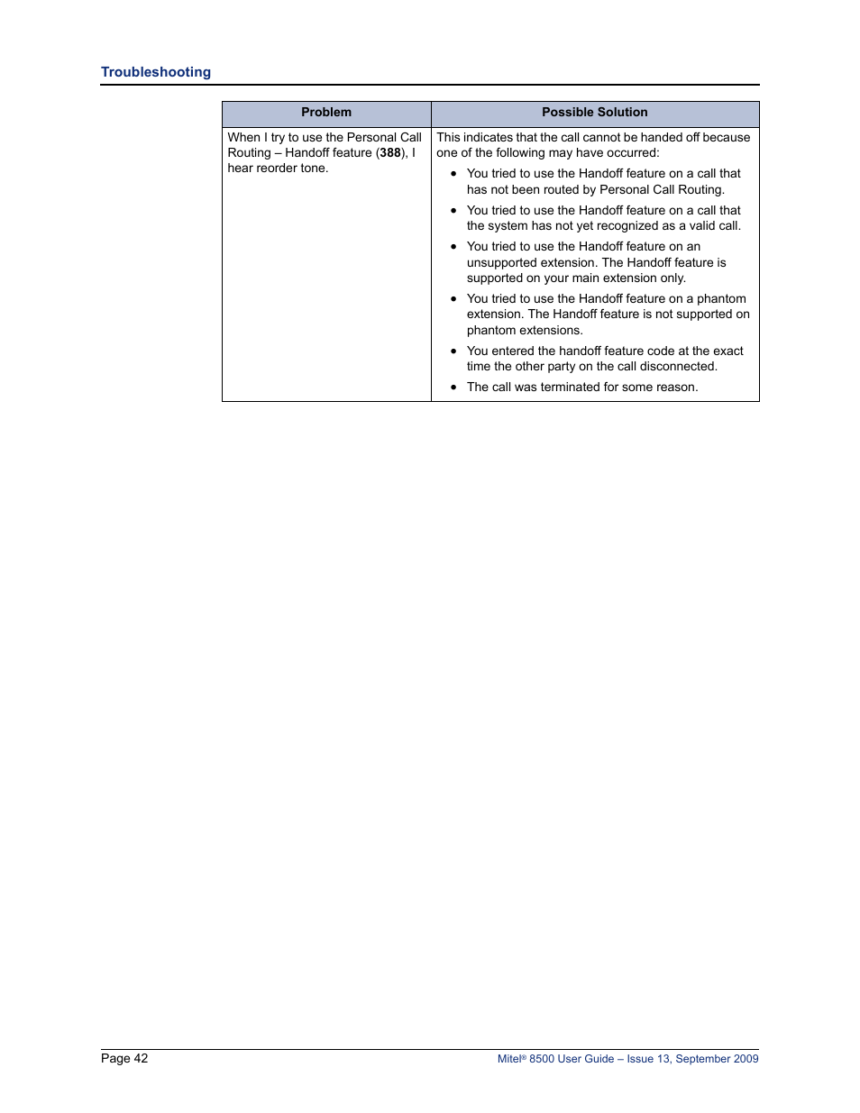 Mitel 8500 User Manual | Page 54 / 60