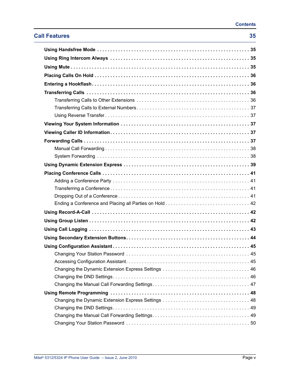 Mitel 5312 User Manual | Page 7 / 86