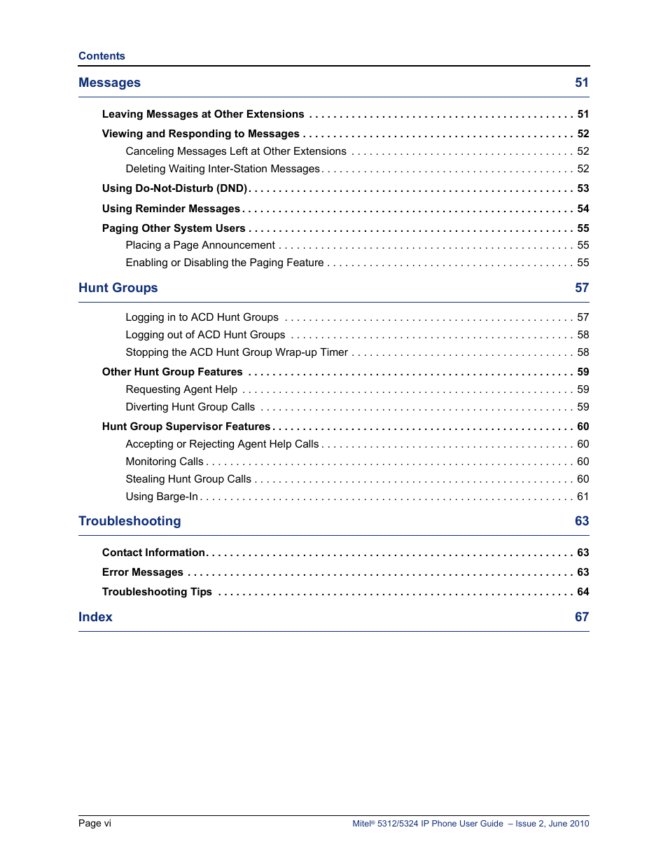 Mitel 5312 User Manual | Page 8 / 86